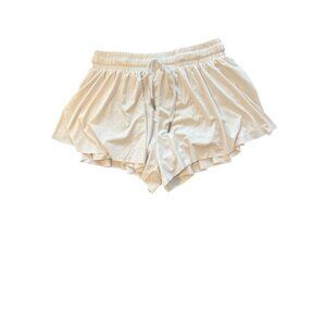Azarhia Girls White butterfly flowy shorts Ruffled Athletic Shorts YL 10/12 Stre